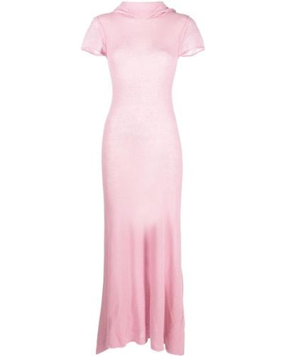 Paloma Wool Short- Sleeve Hoodie Dress - Pink