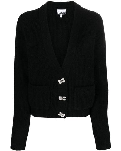 Ganni Cardigan in lana nera - Nero