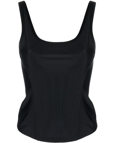 Mugler Canotta con scollo ampio - Nero