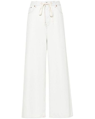 MM6 by Maison Martin Margiela Low Rise Jeans Blue In Cotton - White