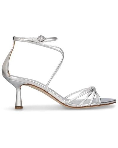 Aeyde Luella Sandals Silver In Leather - White
