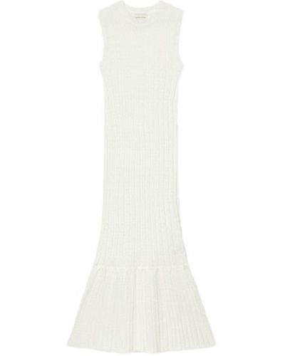 Loulou Studio Molino Long Dress Ivory In Knit - White