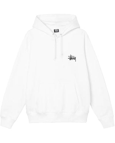 Stussy Basic Hoodie White In Cotton