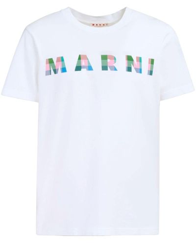 Marni Printed T-shirt Men White In Cotton