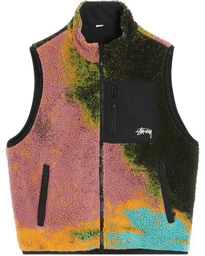 Stussy Jacquard Dyed Sherpa Vest Multicolour
