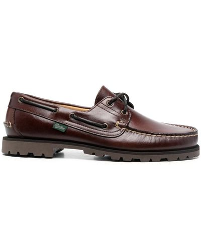 Paraboot Lace-up Leather Boat Shoes - Brown