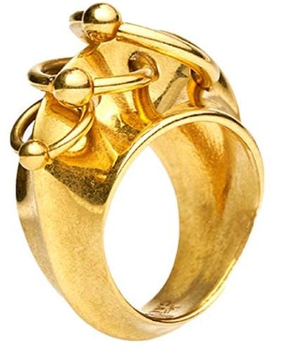 Jean Paul Gaultier The Gold-tone Piercing Ring Golden In Brass - Metallic