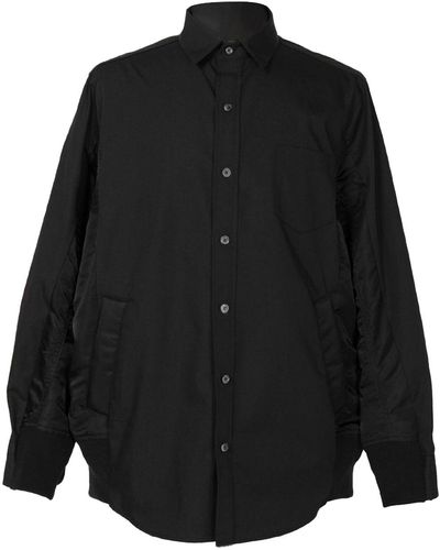 Sacai Pocket Shirt Black In Polyester