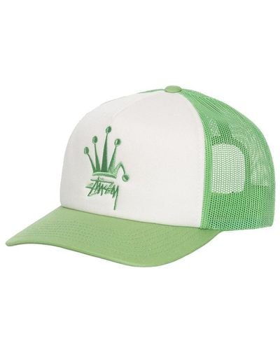 Stussy Crown Stock Cap Green In Cotton