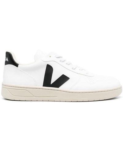 Veja Sneakers V-10 con applicazione - Bianco