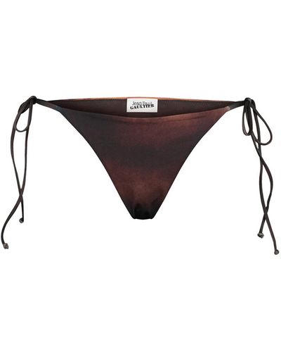 Jean Paul Gaultier The Ebony Body Tattoo Bikini Bottom Women Brown In Polyester - Black