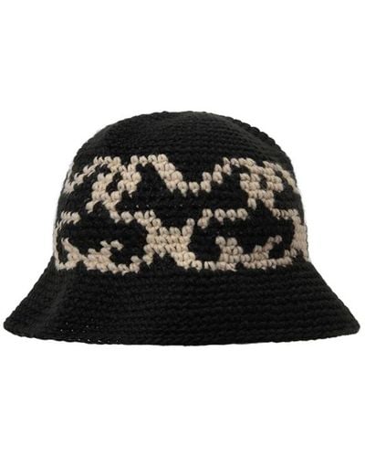 Stussy Ss Knit Bucket Hat Black In Acrylic