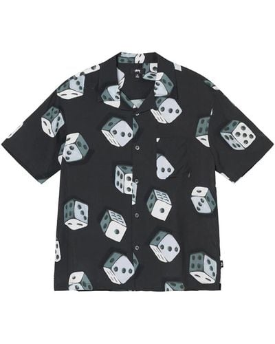 Stussy Dice Pattern Shirt Black