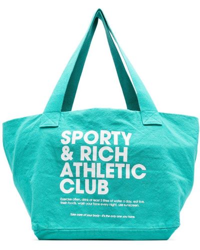 Sporty & Rich Logo-print Tote Bag - Blue
