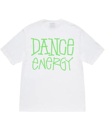 Stussy Dance Energy T-shirt White In Cotton - Green