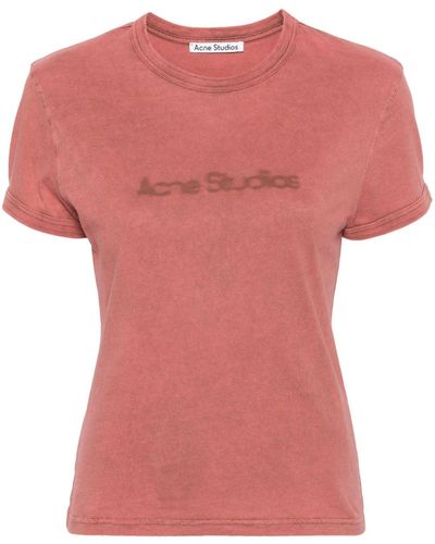 Acne Studios Blurred Logo-print T-shirt - Pink