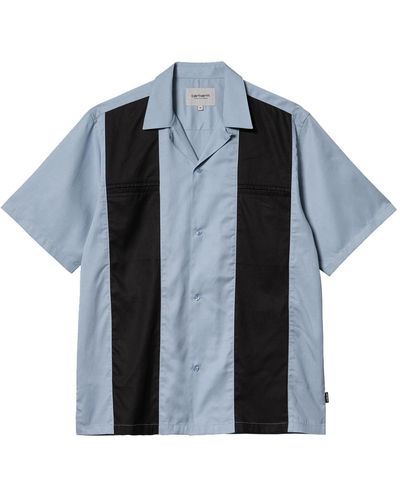 Carhartt Durango S/s Shirt Blue/black In Cotton