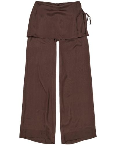 Paloma Wool Silk Archive Trousers Brown In Silk