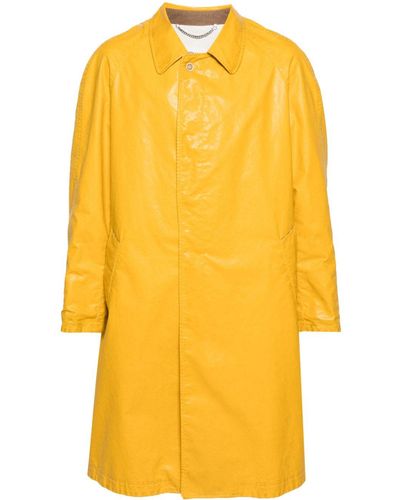 Maison Margiela Trench Coat Yellow In Polyurethane