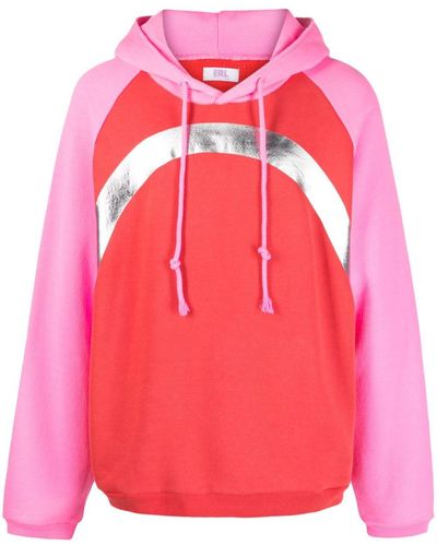ERL Rainbow Hoodie Pink In Cotton