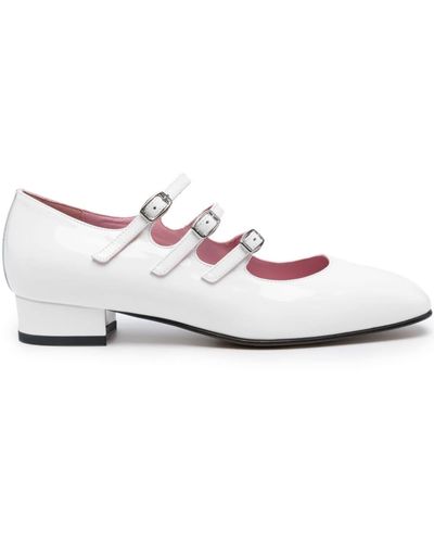 CAREL PARIS Ariana Mary Jane Court Shoes White In Leather