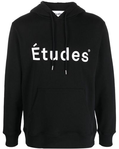 Etudes Studio Logo Organic Cotton Hoodie - Black