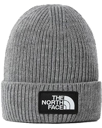 The North Face Logo Box Hat Grey In Wool
