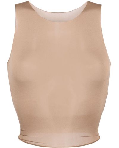 MM6 by Maison Martin Margiela Tank Top Pink In Polyamide - Natural