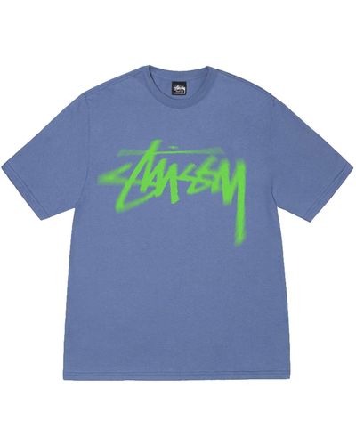 Stussy Dizzy Stock T-shirt Storm Blue In Cotton