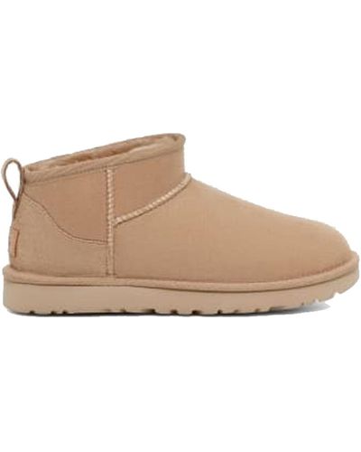 UGG Classic Ultra Mini Boots Sand In Leather - Brown
