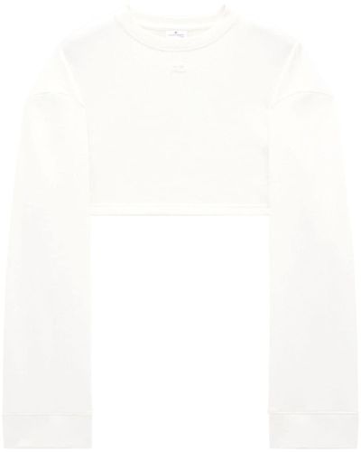Courreges Cropped Cocoon Sweatshirt - White