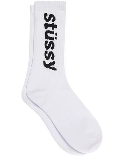 Stussy Helvetica Socks White In Cotton