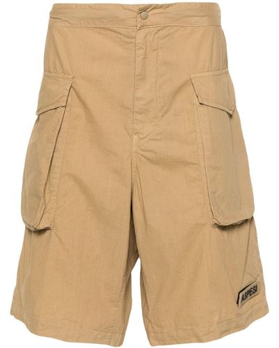 Aspesi Logo-patch Cotton Cargo Shorts - Natural