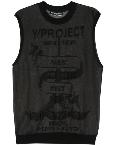 Y. Project Paris Sleeveless Jump Black In Cotton