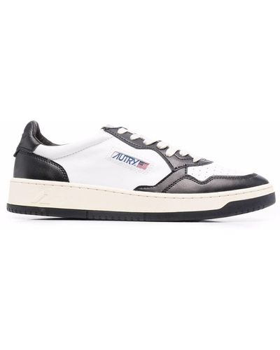 Autry Aulm Wb01 Trainers White Black In Leather