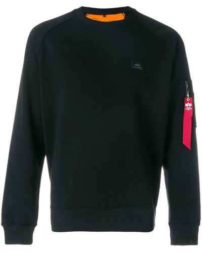 Alpha Industries Zip Sweatshirt Black In Cotton