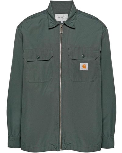Carhartt L/s Craft Zip Shirt Men Jura In Cotton - Green