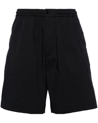 Aspesi Elasticated-waist Poplin Shorts - Black