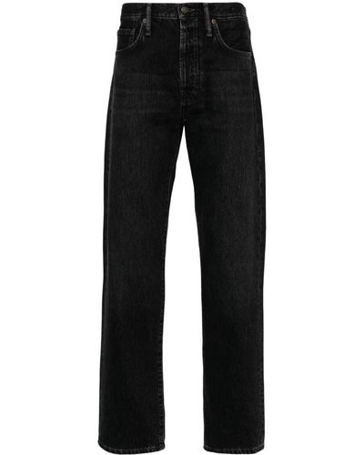 Acne Studios Jeans dritti a vita media - Nero