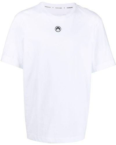 Marine Serre T-shirt con ricamo - Bianco