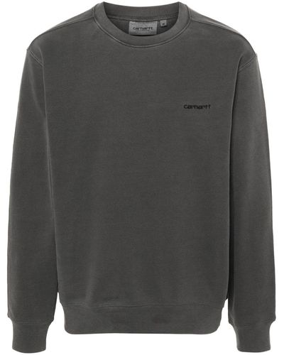 Carhartt Logo-embroidered Cotton Sweatshirt - Grey