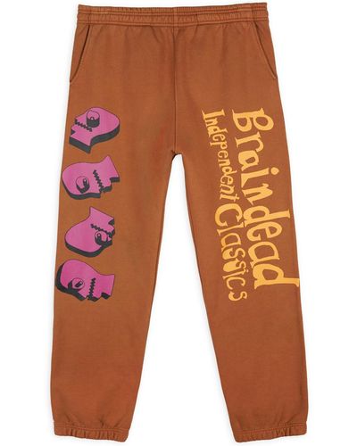 Brain Dead Independent Sweatpant Brown In Cotton