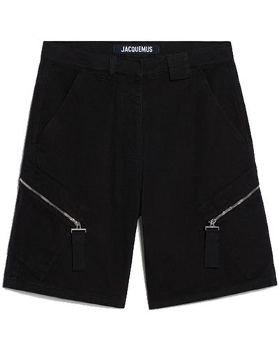 Jacquemus Le Short Marrone Bermuda Shorts Black In Cotton