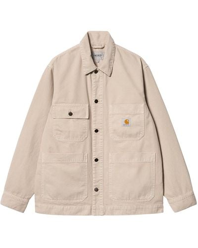Carhartt Garrison Jacket Men Beige In Cotton - Natural
