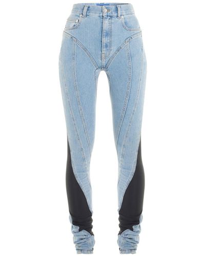Mugler Jeans skinny a vita media - Blu