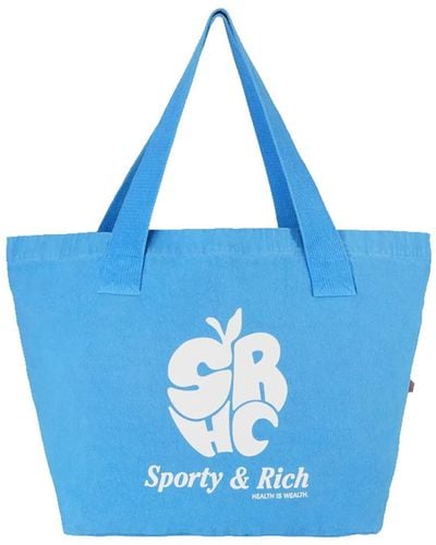 Sporty & Rich Ocean Blue Apple Tote Bag