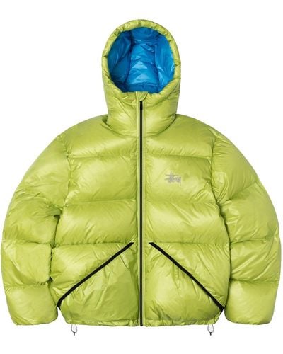 Stussy Down Parka Micro Ripstop Lime In Nylon - Yellow