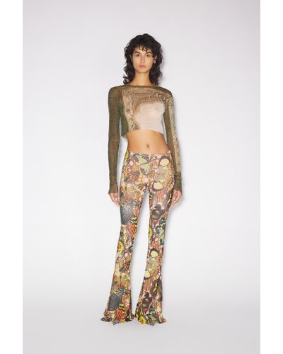 Jean Paul Gaultier The Yellow Butterfly Trousers Multicolour In Polyamide - Natural