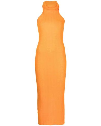 Paloma Wool High-neck Sleeveless Knitted Dress - Orange