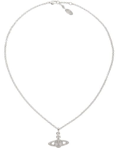 Vivienne Westwood Mini Bas Relief Swarovski Orb Necklace - Metallic